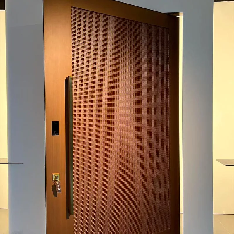 Off-axis Carved Copper-Aluminum Door